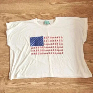 EUC Judith March Oversized American Sailboat T-Shirt, Size M